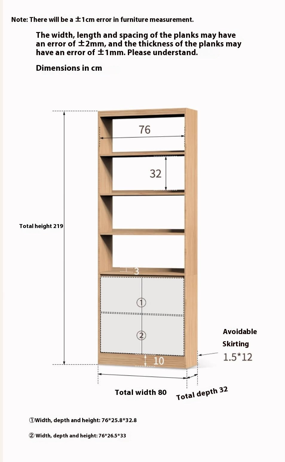 Oak Solid Wood Cream Style Bookcase