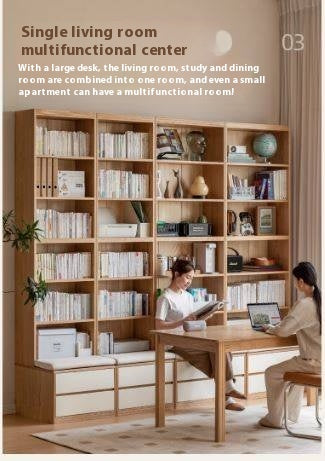 Oak Solid Wood Cream Style Study  Bookcase