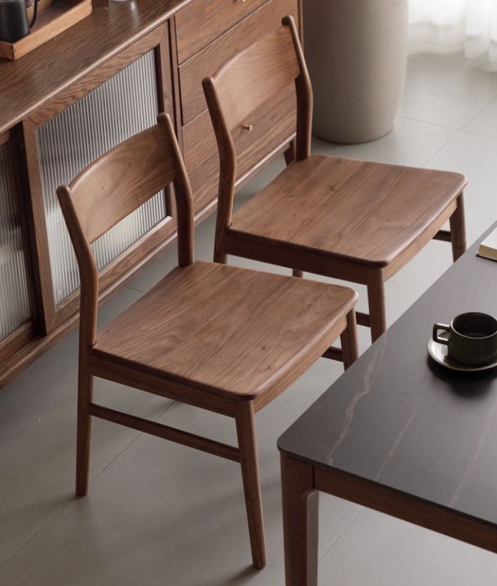 Set pcs 4 Black Walnut, Ash, Oak, Beech, Sandalwood, White Oak Solid Wood Dining Chair