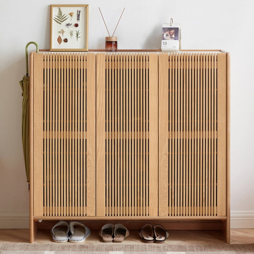 Ash, Oak Solid Wood Rock Top Shoe Cabinet