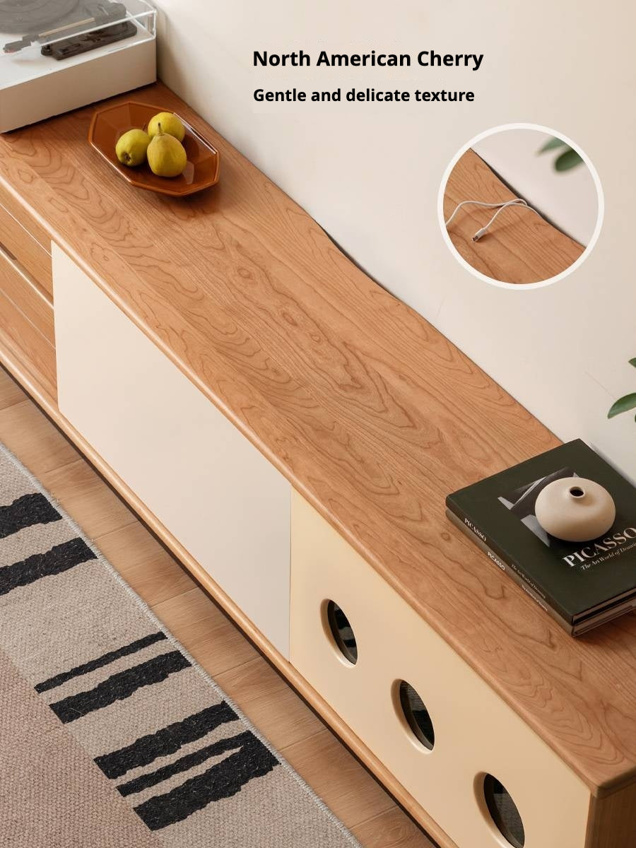 Cherry Solid Wood Antique Style TV Stand