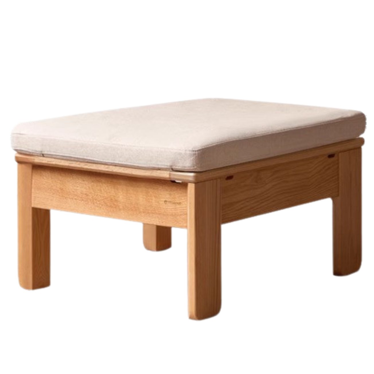 Black Walnut, Oak, Ash, Poplar Solid Wood Footstool Small Fabric Stool