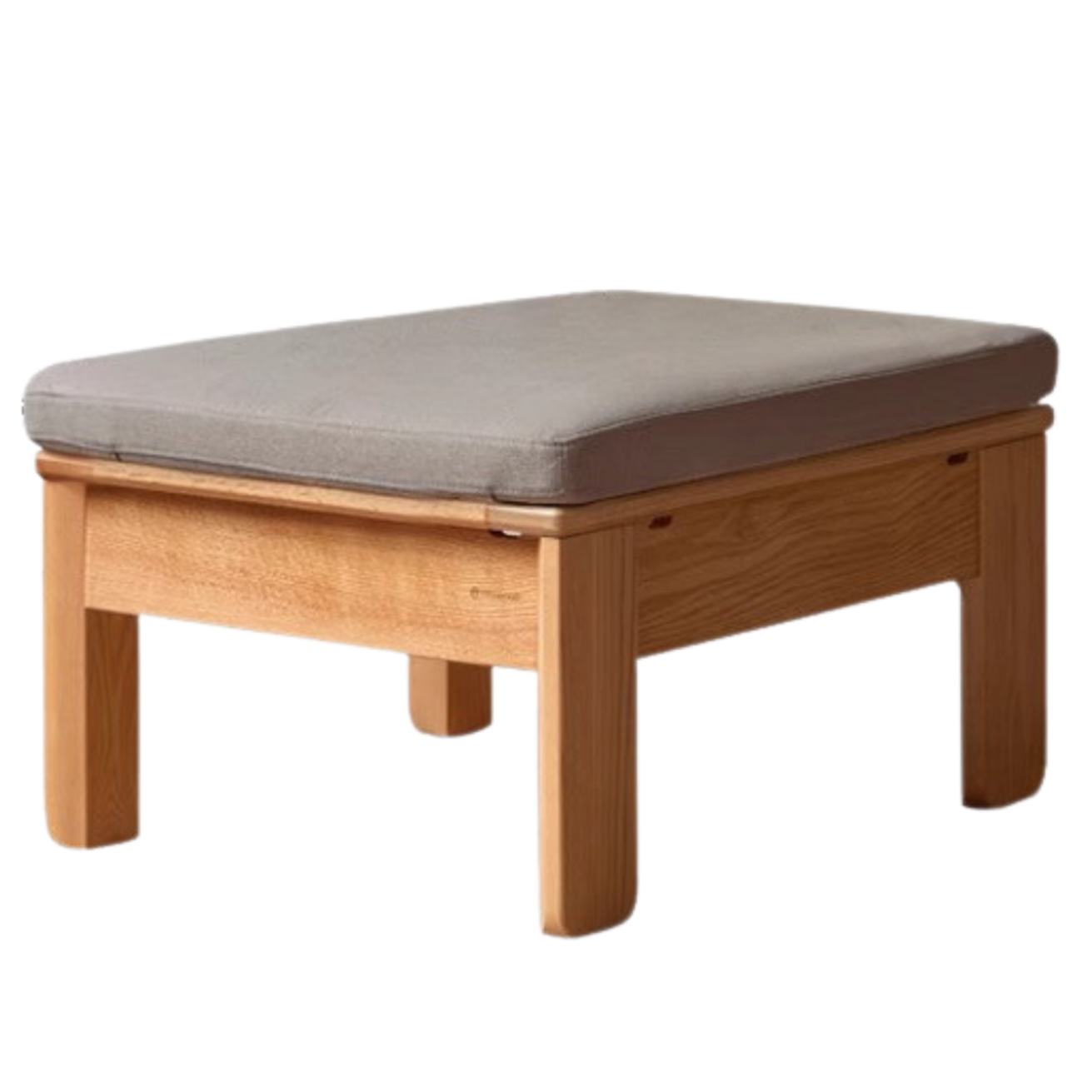 Black Walnut, Oak, Ash, Poplar Solid Wood Footstool Small Fabric Stool