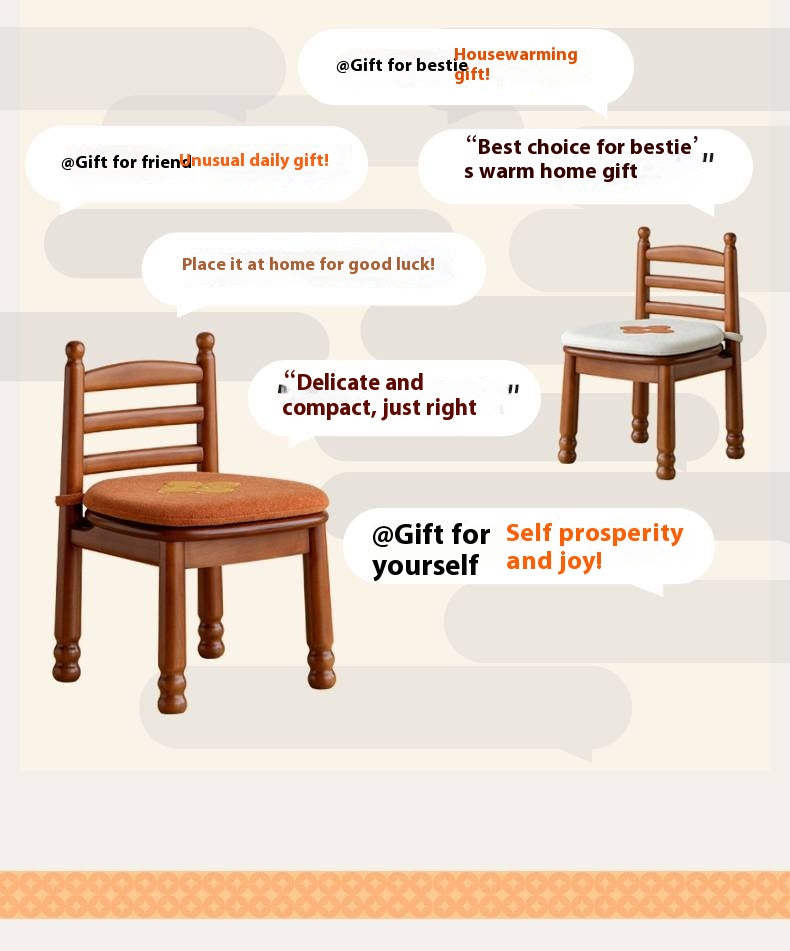 Beech Solid Wood Backrest Chair Medieval Style Soft Padded Chair