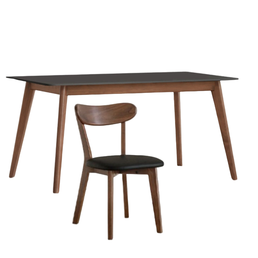 Black Walnut Solid Wood Modern Rock Plate Dining Table