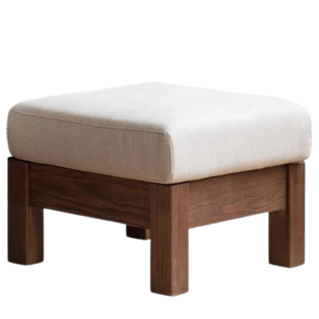 Black Walnut, Oak, Ash, Poplar Solid Wood Footstool Small Fabric Stool