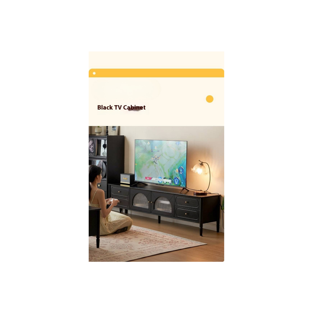 Solid Rubberwood, Oak Solid Wood Scandinavian TV Stand