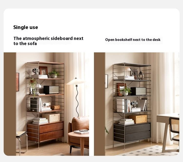 Oak Solid Wood Retro Style Side Cabinet