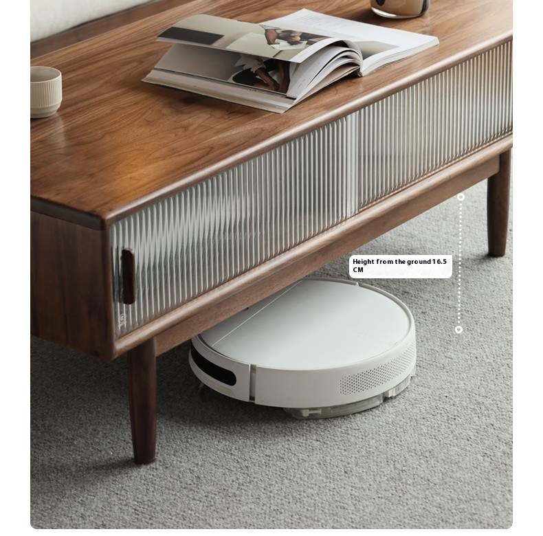 Black Walnut, Oak, Solid Rubberwood Solid Wood Modern Style Tea Table