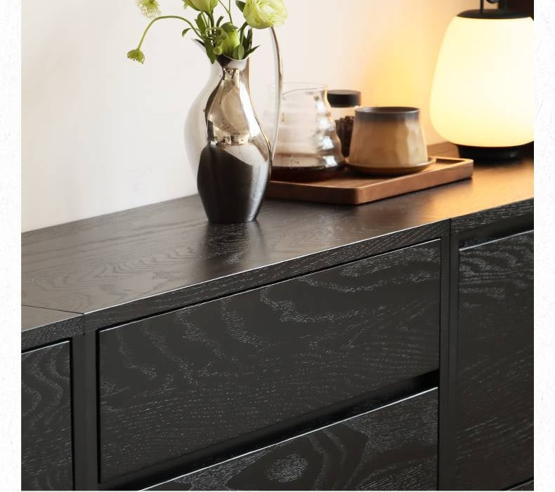 Oak Solid Wood TV Stand Combination Bookcase