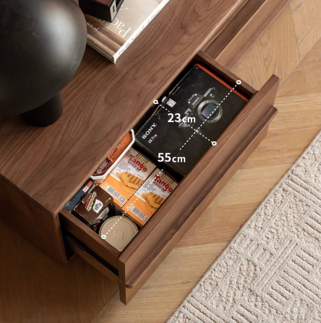 Black Walnut Solid Wood TV Stand