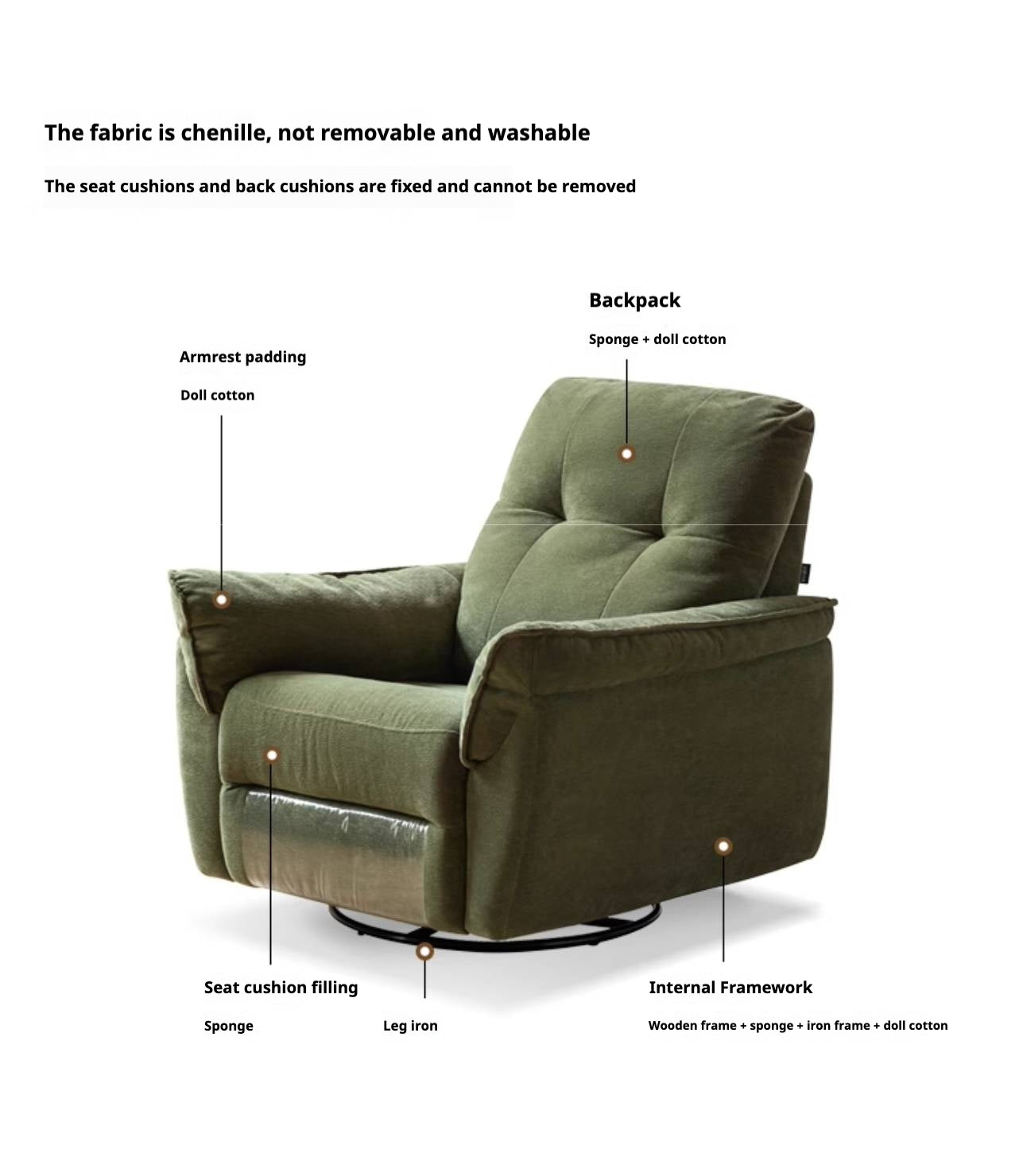 Fabric Modern Style Rocking Armchair