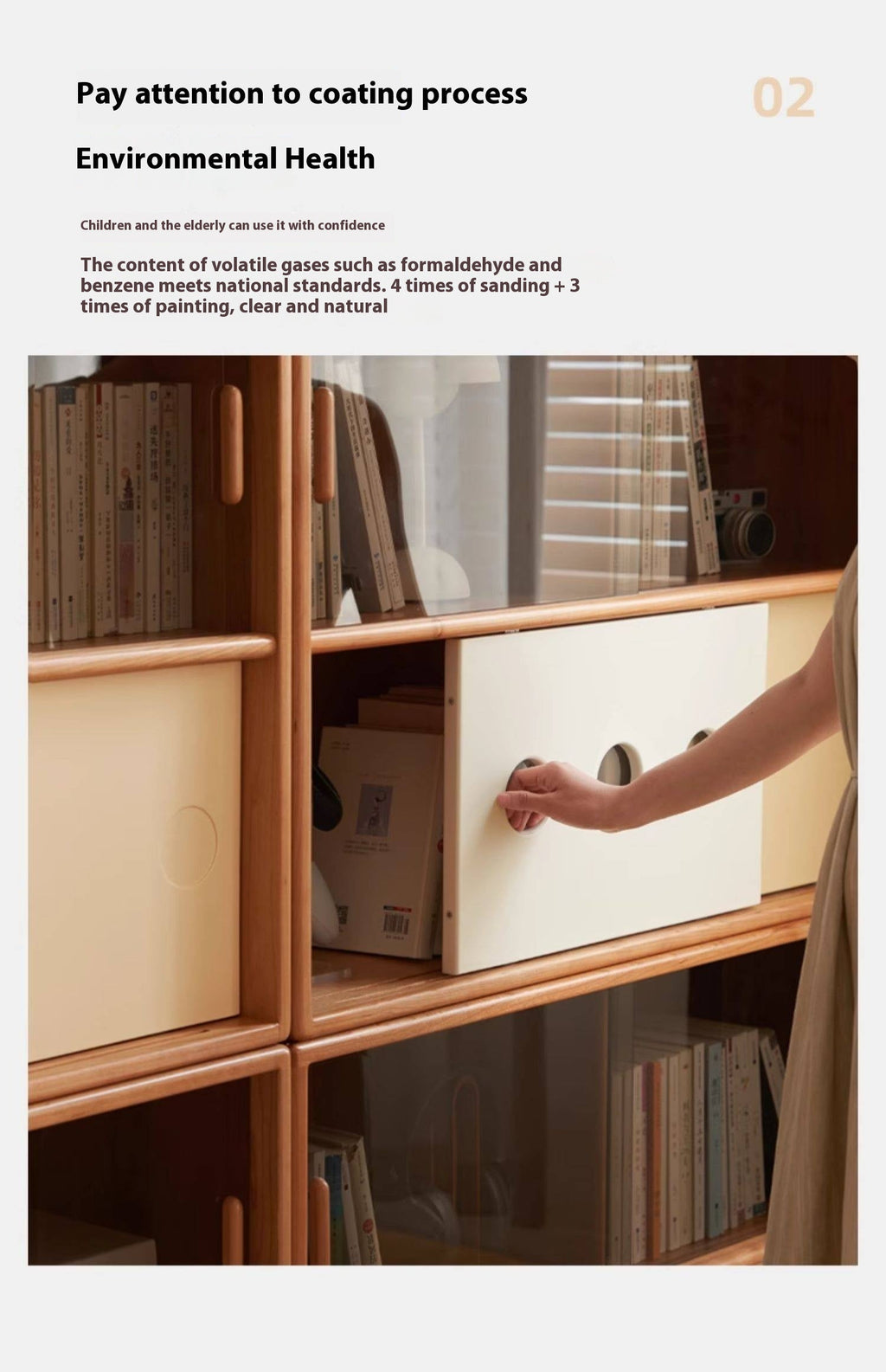 Cherry Solid Wood Ancient Style Bookcases