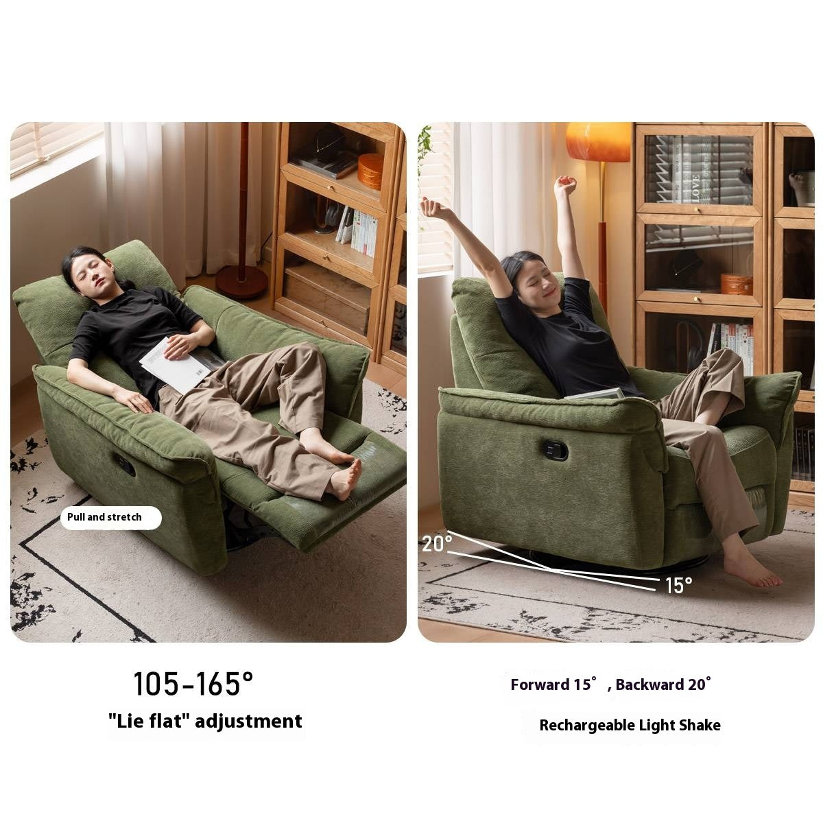 Fabric Modern Style Rocking Armchair