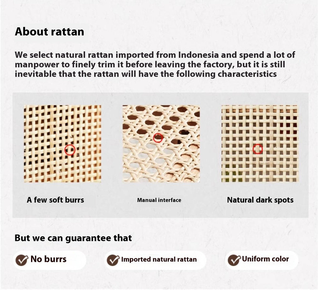 Oak Solid Wood Light Luxury Rattan Chair