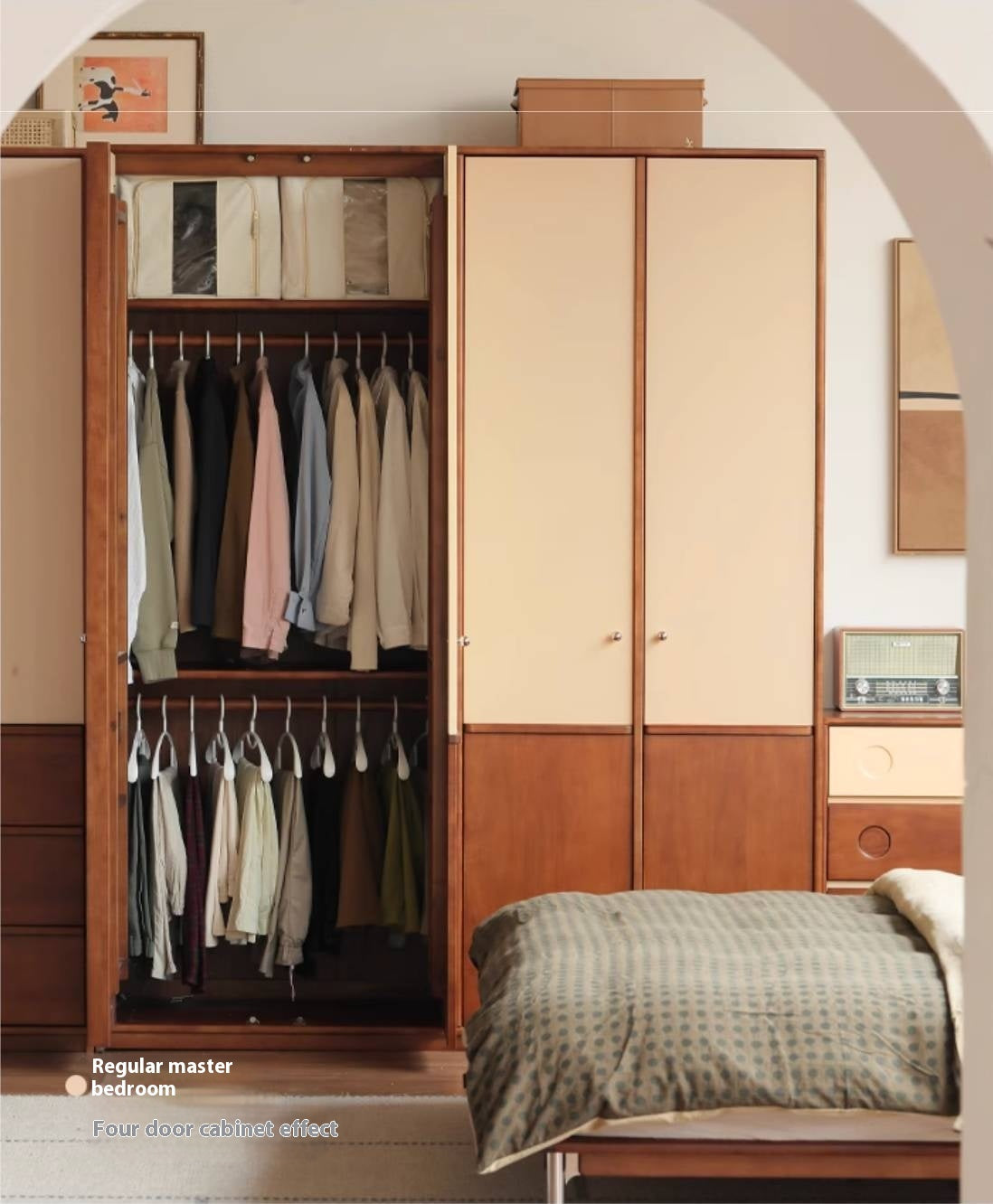 Oak Solid Wood Antique Style Wardrobe.