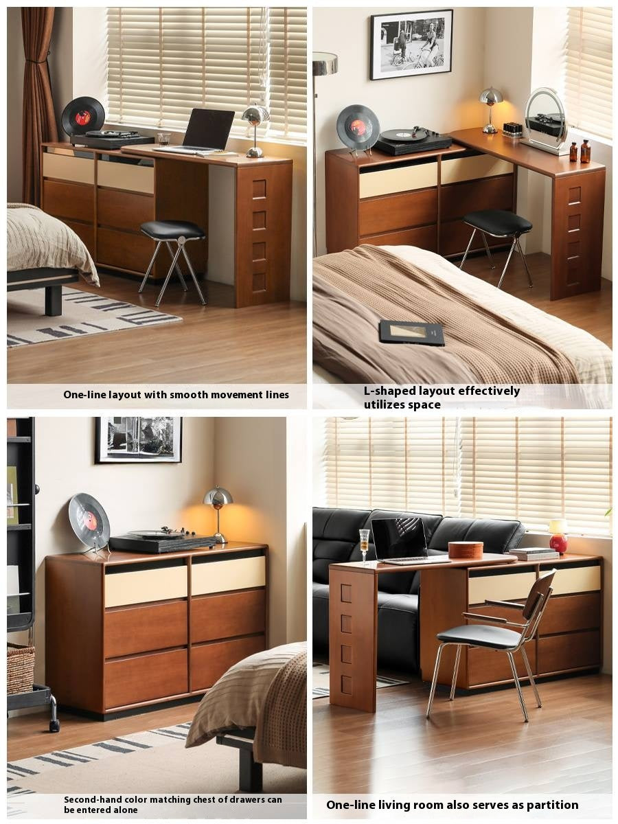 Poplar Solid Wood Bauhaus Style Dressing Table