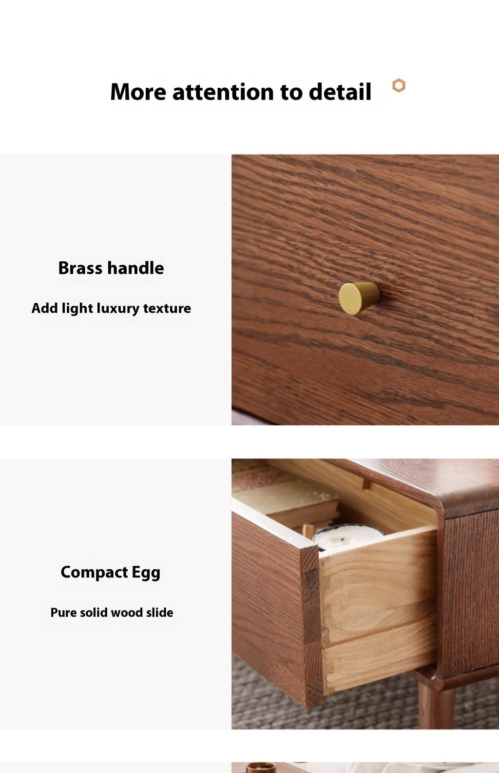 Oak Solid Wood Nordic Modern Style Coffee Table