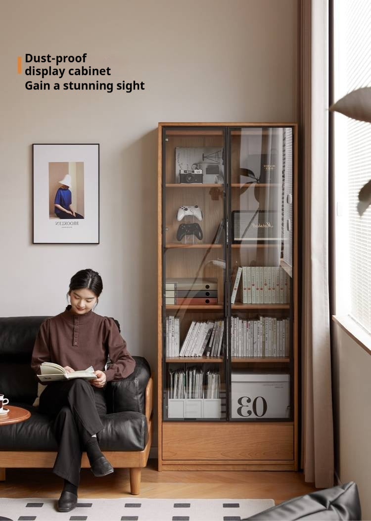 Cherry Solid Wood Bookcase Cabinet Display