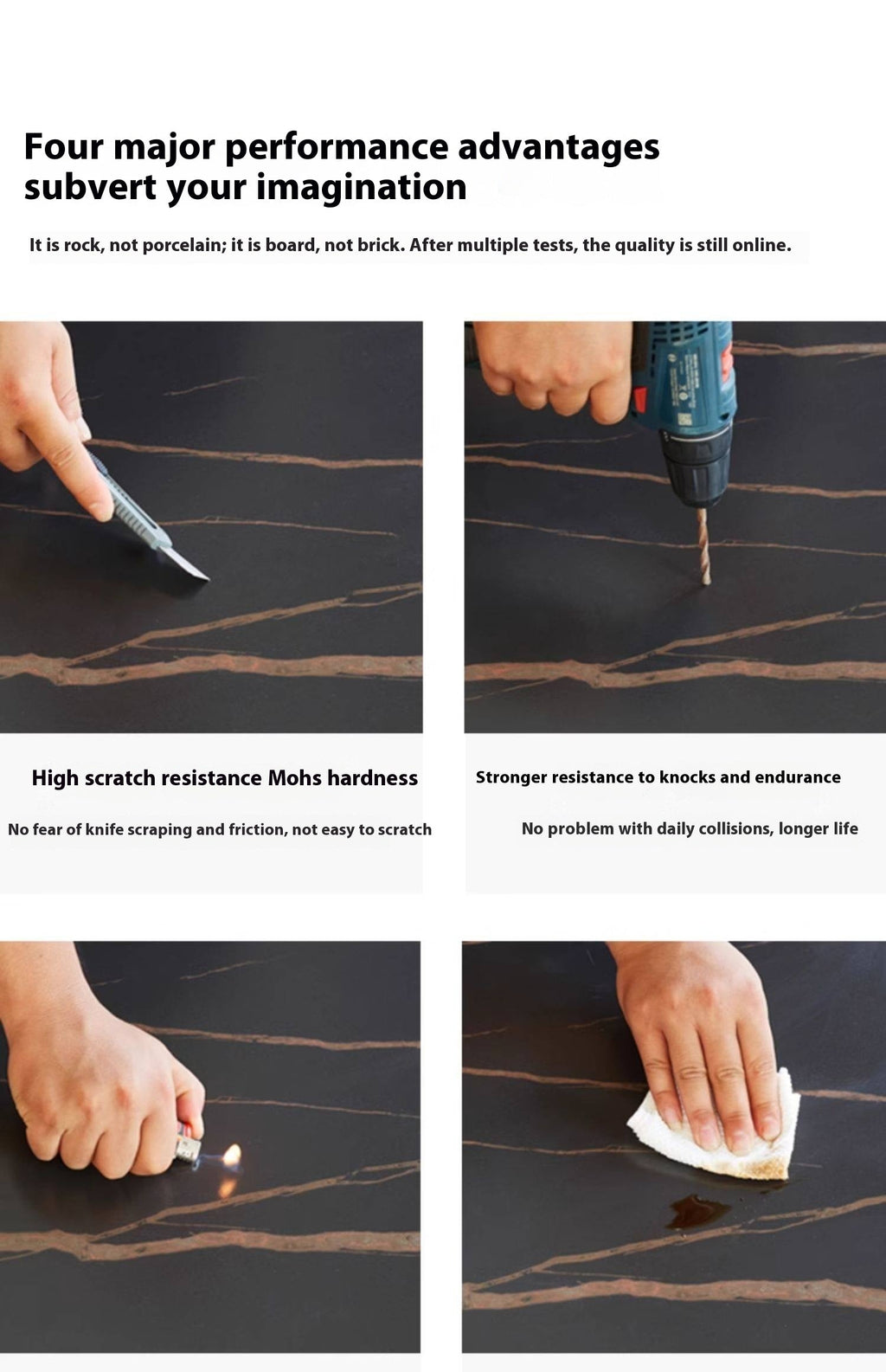 Sandalwood, Black Walnut Solid Wood Rock Plate Tea Table