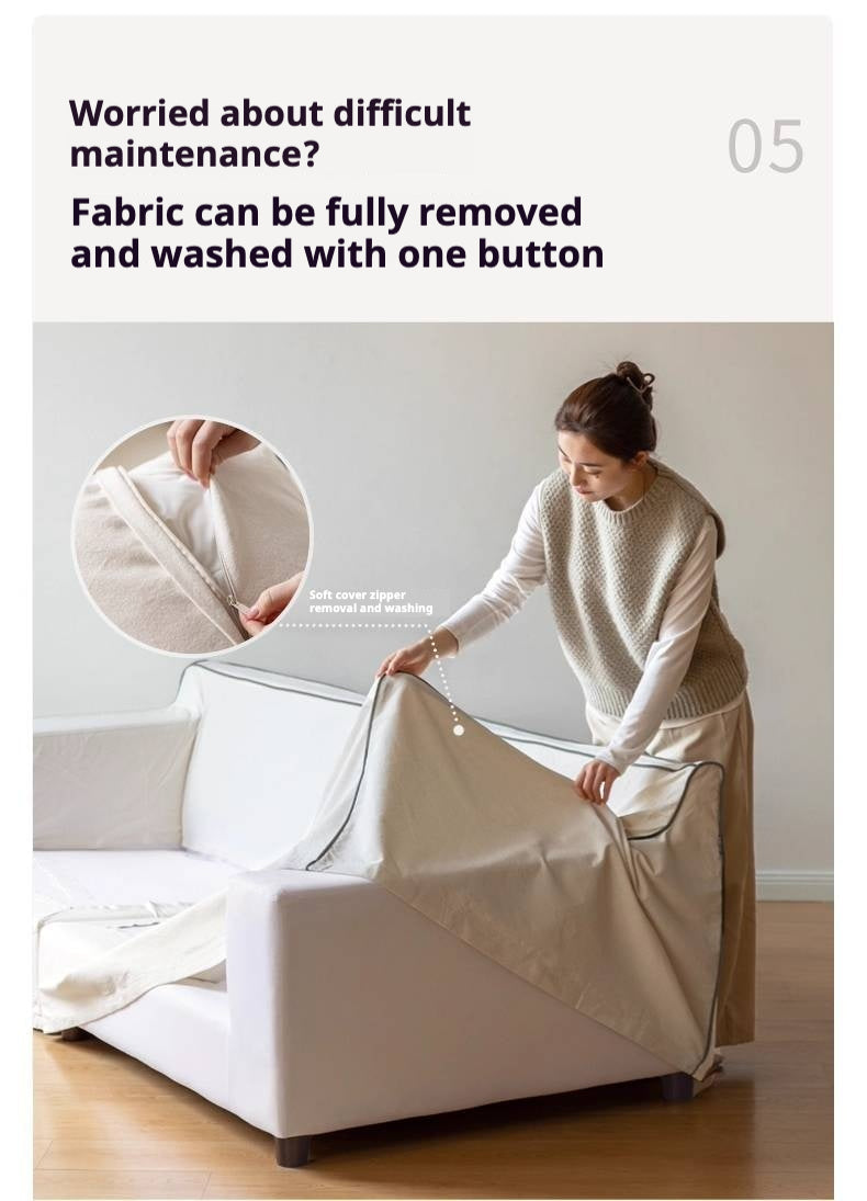 Cotton and Linen Sofa Wabi Sabi Style