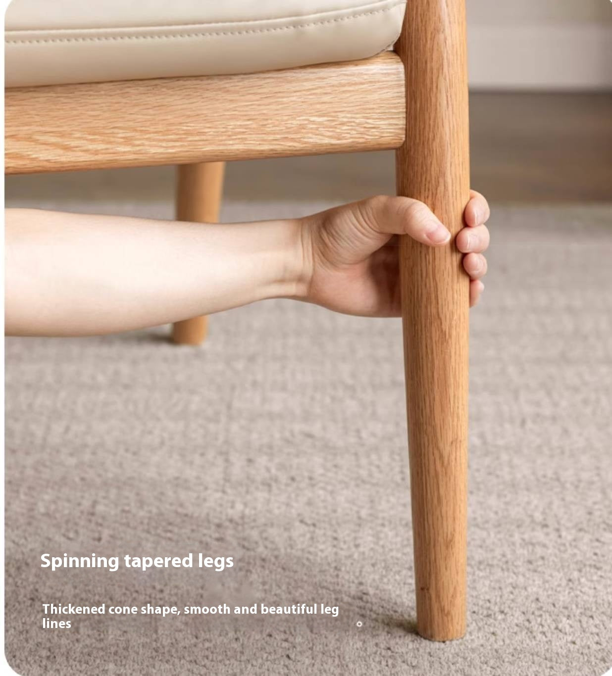 Oak Solid Wood Modern Minimalist Style Leisure Armchair