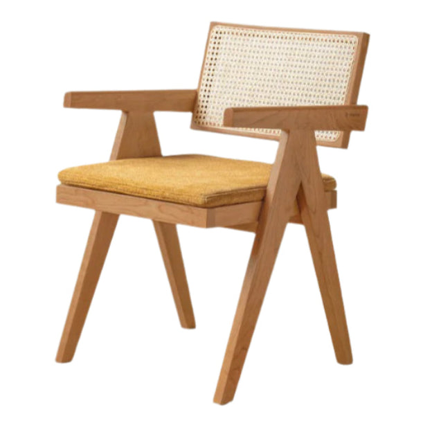 Oak Solid Wood Light Luxury Rattan Chair