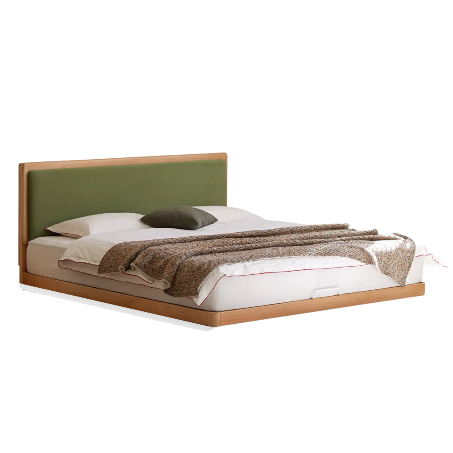 Beech Solid Wood Modern Simple Soft Leaning Platform Bed