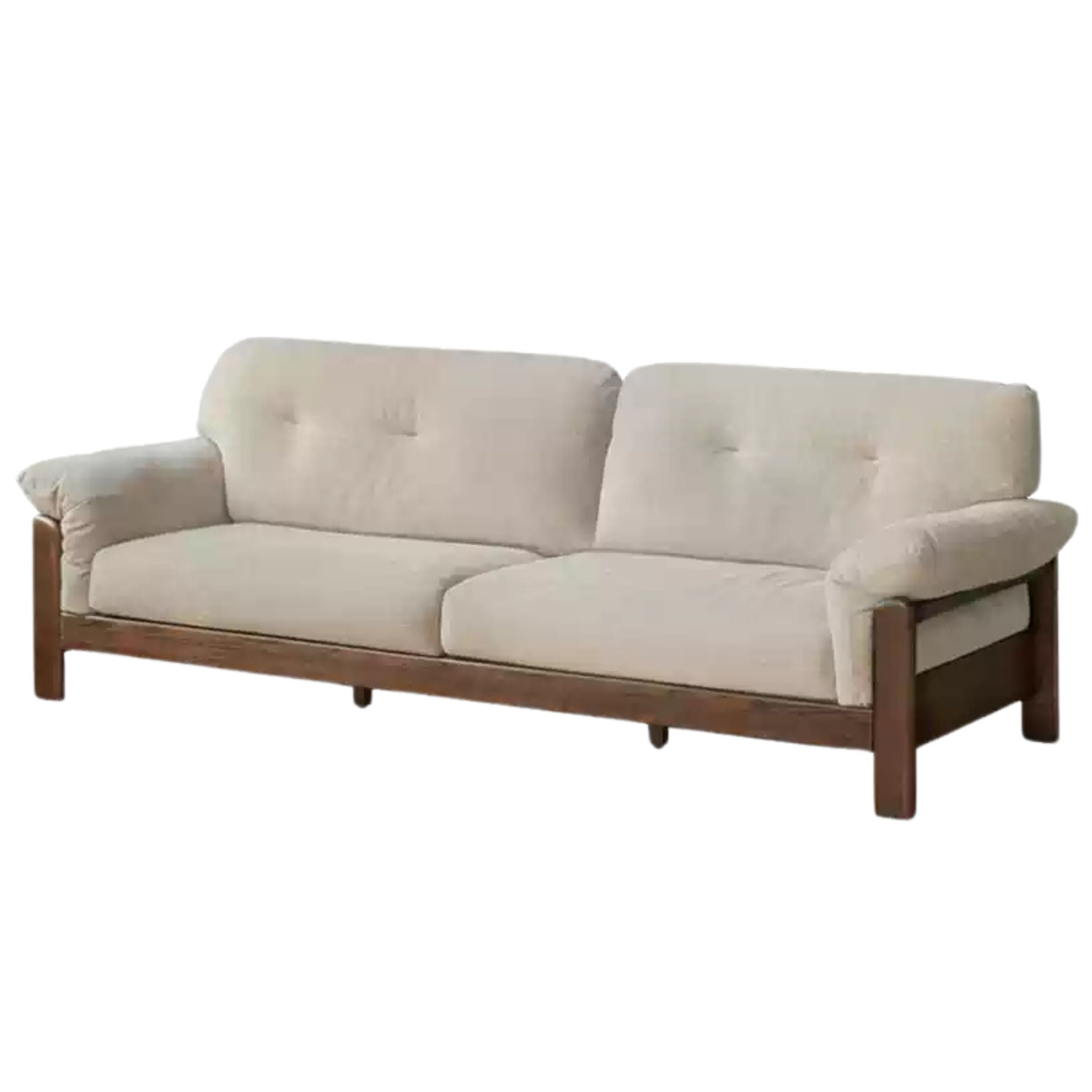 Black Walnut, Ash Solid Wood Modern Sofa