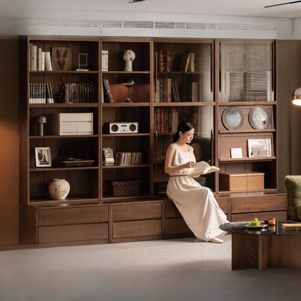 Sandalwood Solid Wood Combination Bookcase