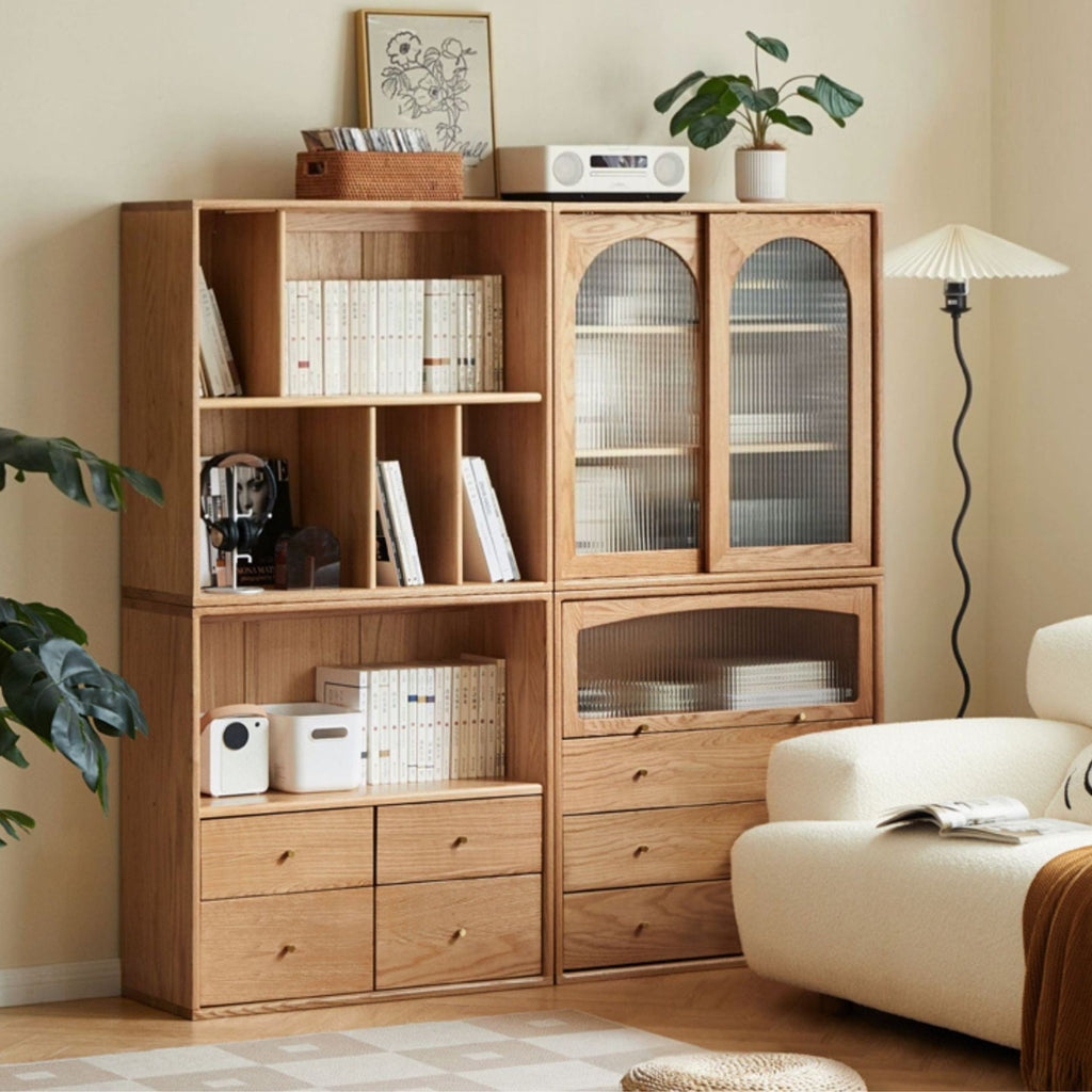 Oak Solid Wood Modern Free Combination Bookshelf