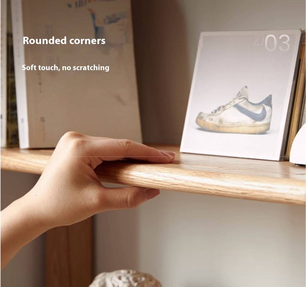 Rubberwood, Oak Solid Wood Modern Style Bookshelf