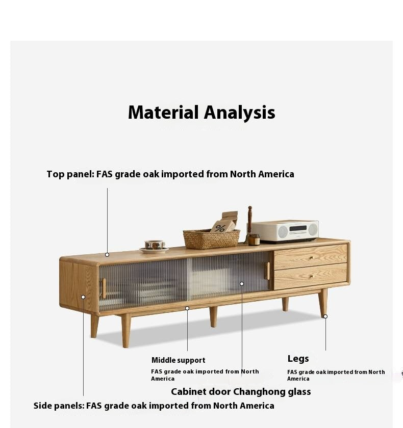 Oak Solid Wood Modern TV Cabinet