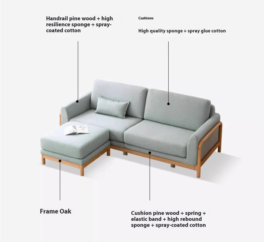 Fabric Wooden Modern Sofa Footstool