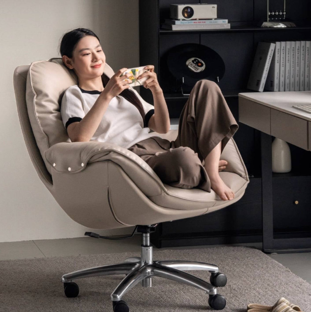 Leather Leisure Rotating Office Armchair
