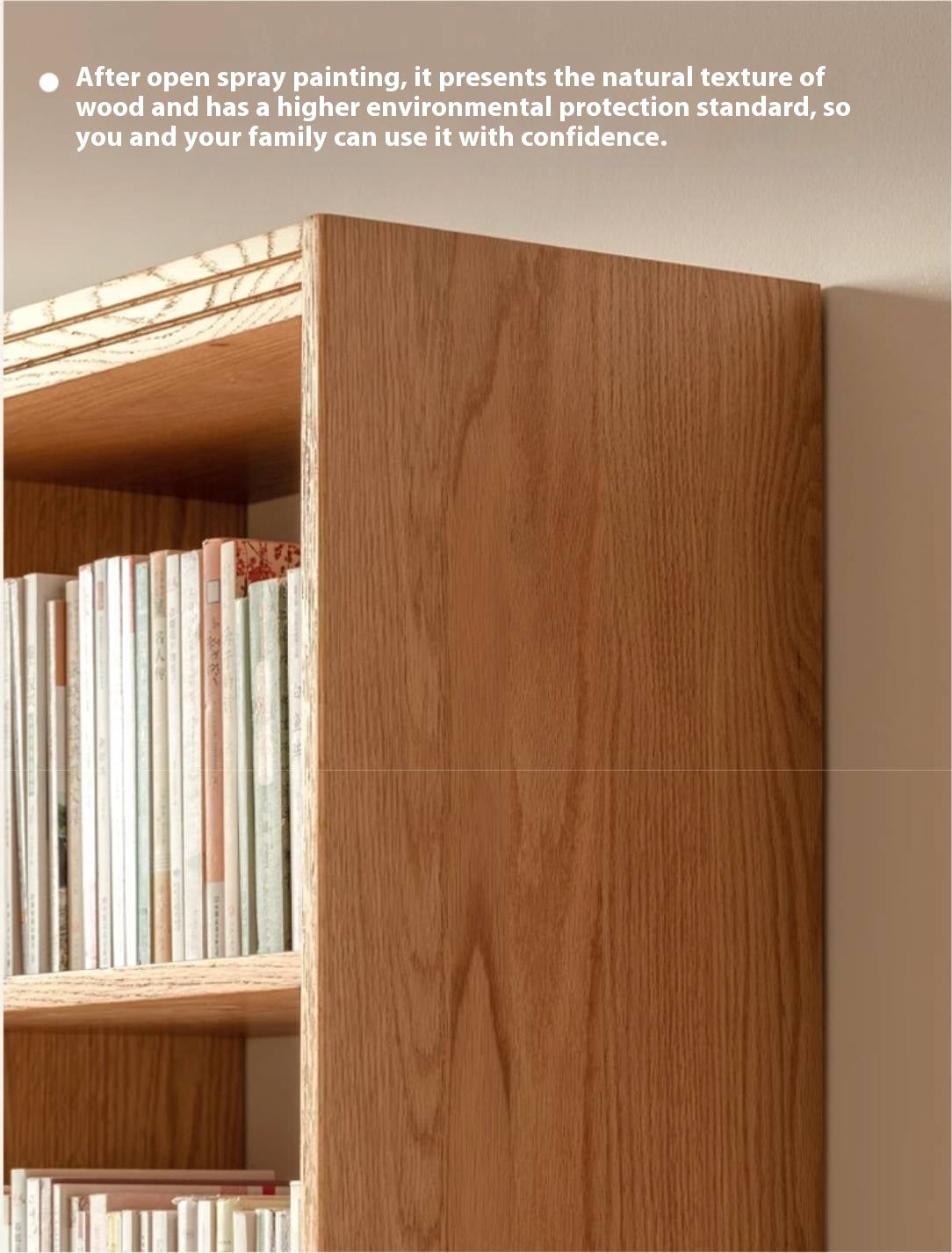 Oak Solid Wood Cream Style Bookcase