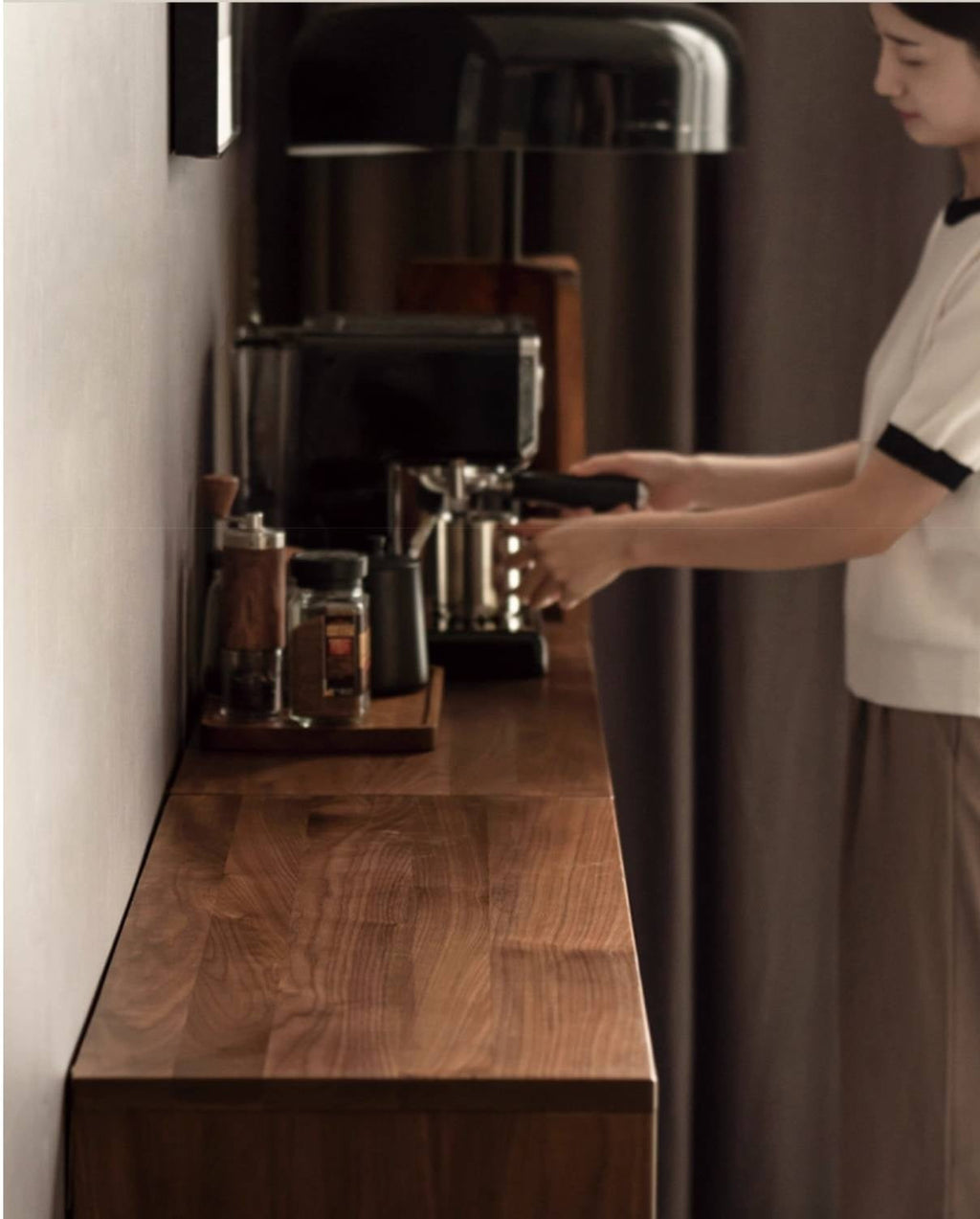 Black Walnut Solid Wood Light Luxury Style Bookcase Combination