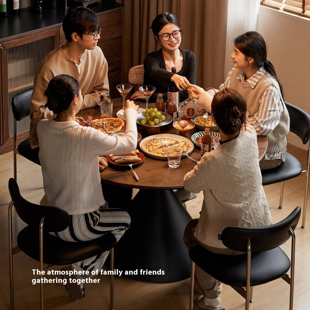 Black Walnut Solid Wood Light Luxury Style Dining Table