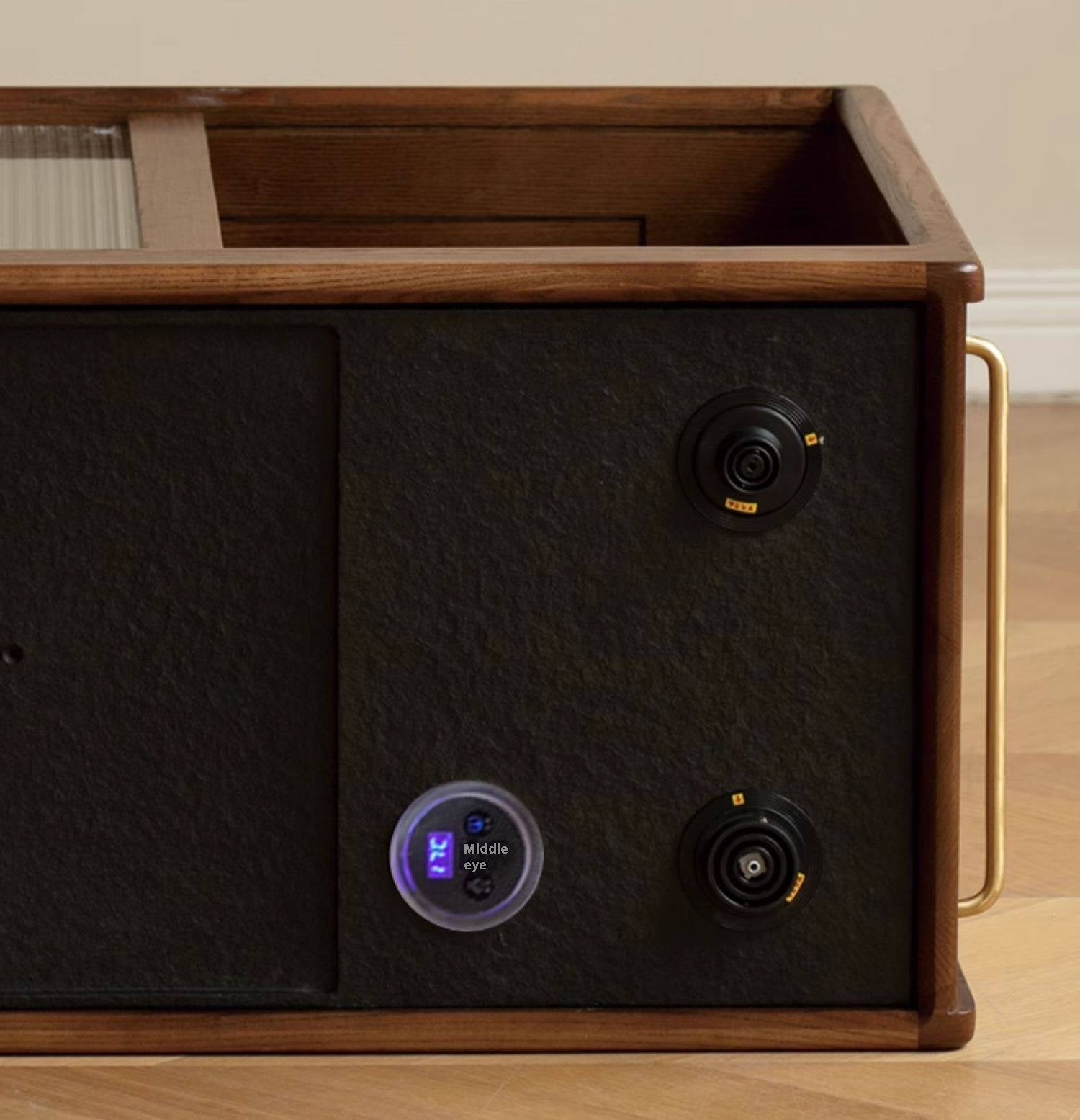 Ash, Oak, Black Walnut Solid Wood Mobile Side Tea Cabinet