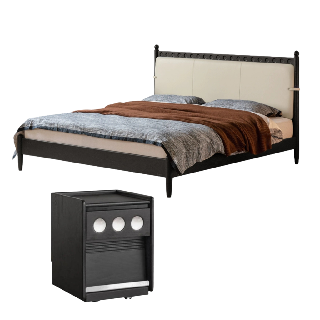 Ash Solid Wood Bauhaus Soft Leaning Antique Style Bed