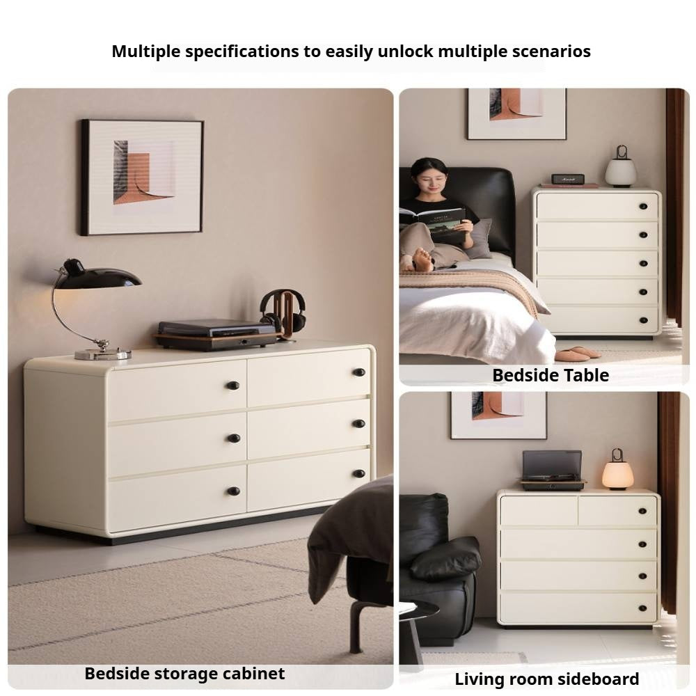 Solid Rubberwood Modern Drawer Chest