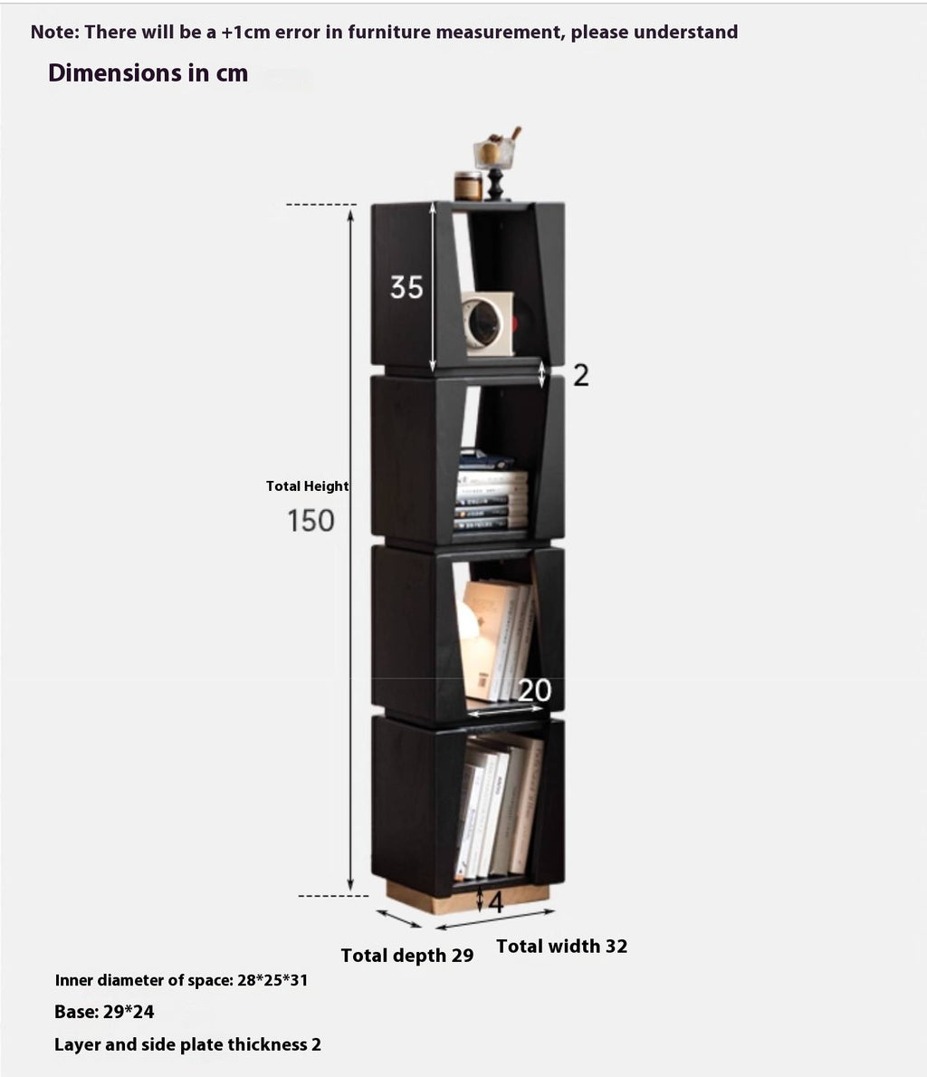 Oak Solid Wood Bauhaus Style Bookshelf