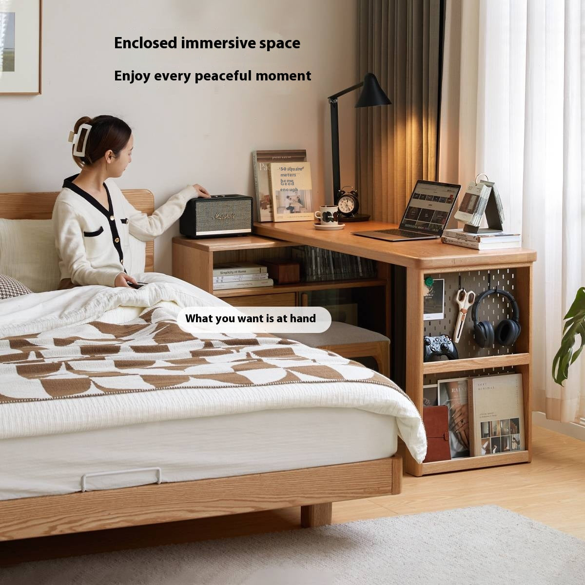 Oak Solid Wood Corner Office Desk