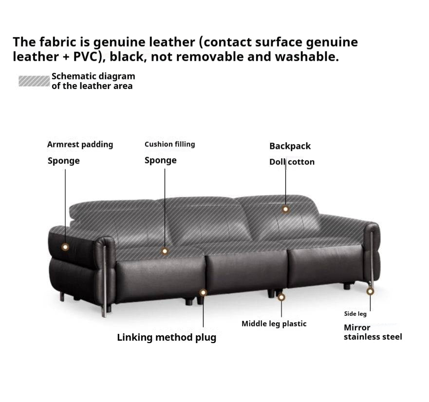Leather Bauhaus Telescopic Function Sofa