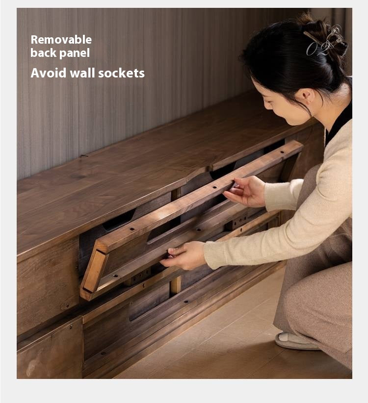 Black Walnut Solid Italian Light Luxury TV Stand