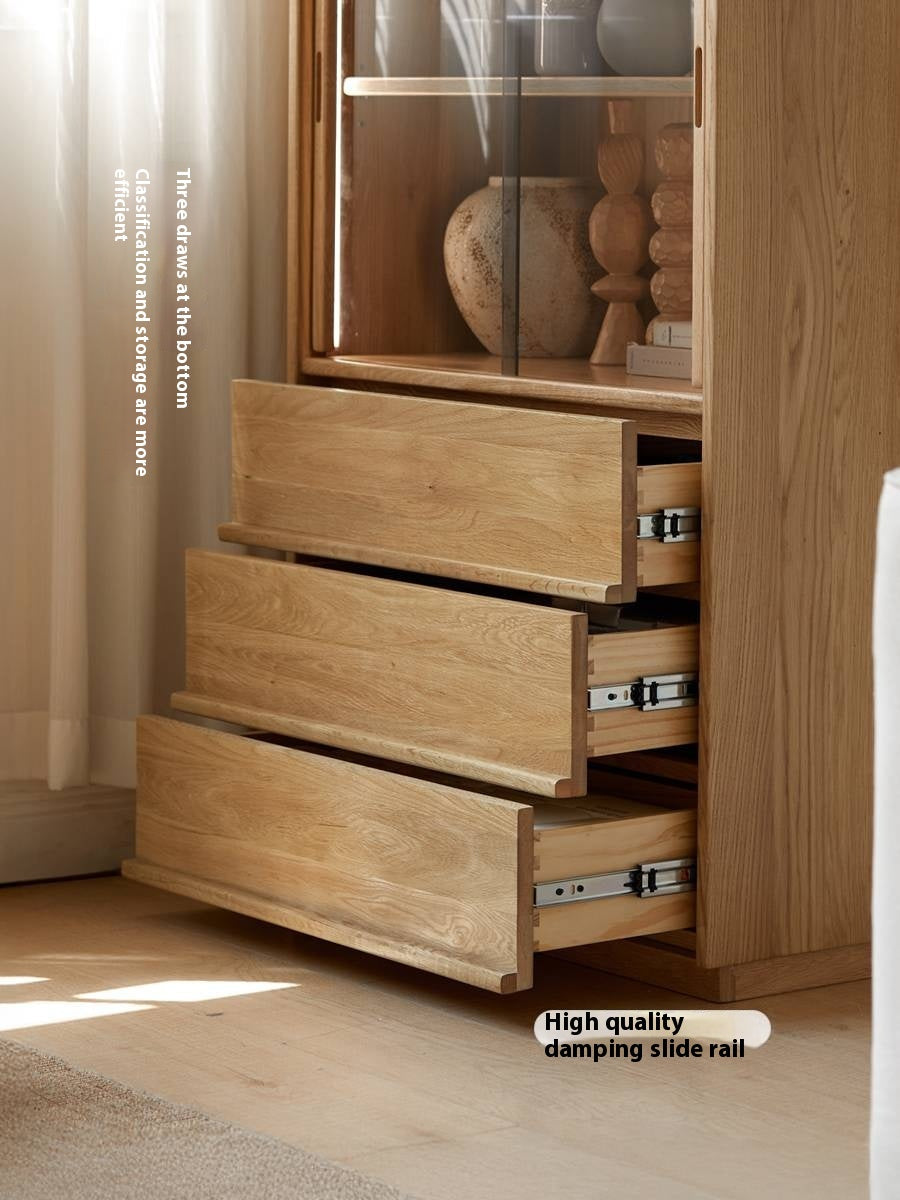 Oak Solid Wood Modern Side Cabinet
