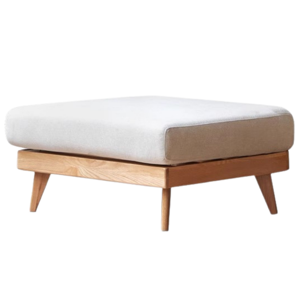 Black Walnut, Oak, Ash, Poplar Solid Wood Footstool Small Fabric Stool