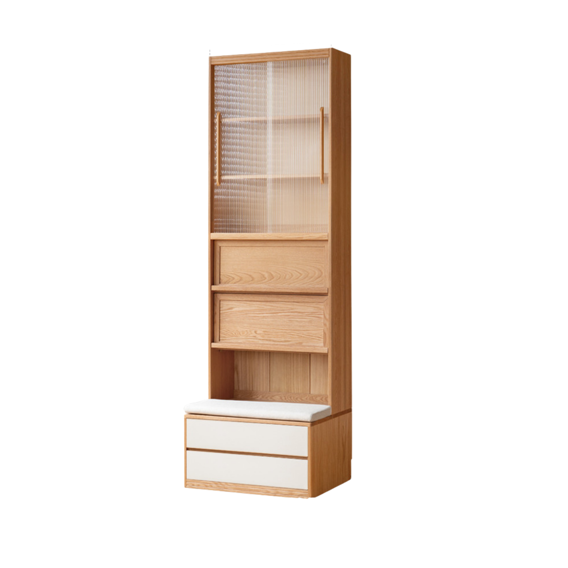 Oak Solid Wood Cream Style Study  Bookcase