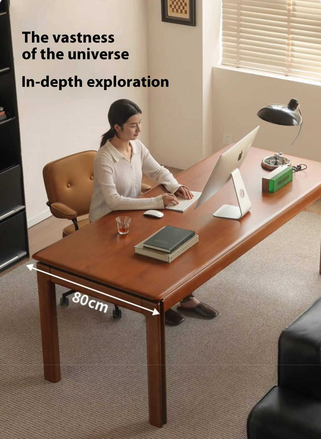 Poplar Solid Wood Antique Style Office Desk