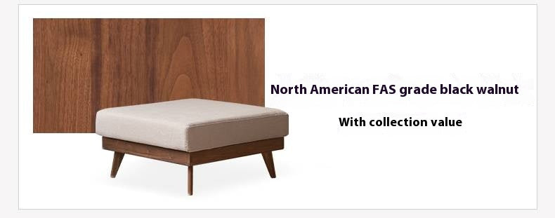 Black Walnut, Oak, Ash, Poplar Solid Wood Footstool Small Fabric Stool